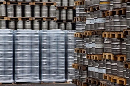 beer kegs rows