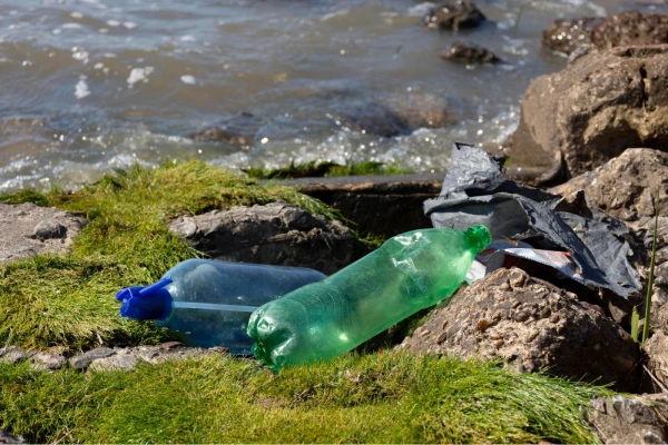 pollution concept water with garbage